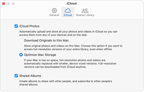 activar fotos de iCloud en mac