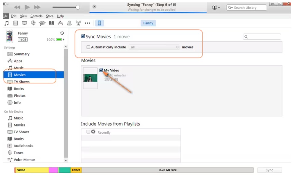 copiar película de Mac a ipad con iTunes 
