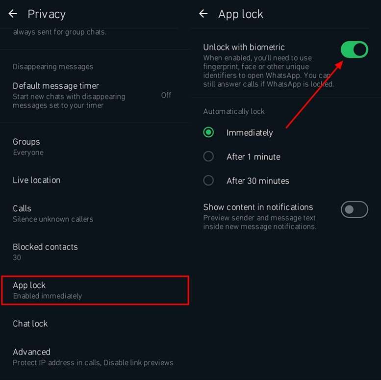 unlock whatsapp lock android