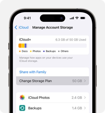 como gerenciar as configurações de armazenamento do iCloud