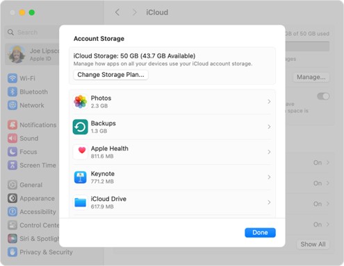 como cancelar a assinatura do iCloud no Mac