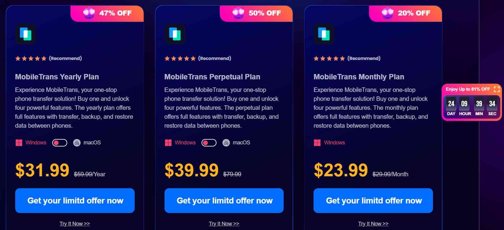 choose a mobiletrans plan