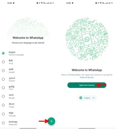 instala whatsapp en tu otro teléfono y sigue el proceso de configuración