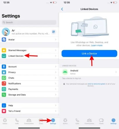 go to link a device on your iphone to link a companion phone