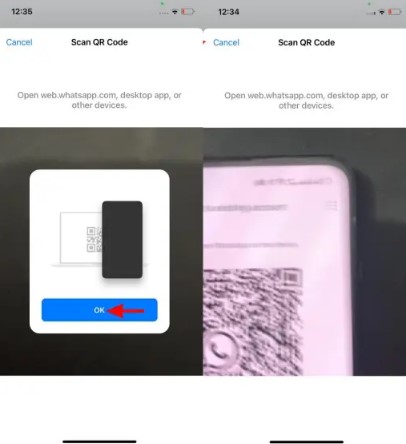 scan a qr code to connect two phones to the same whatsapp account