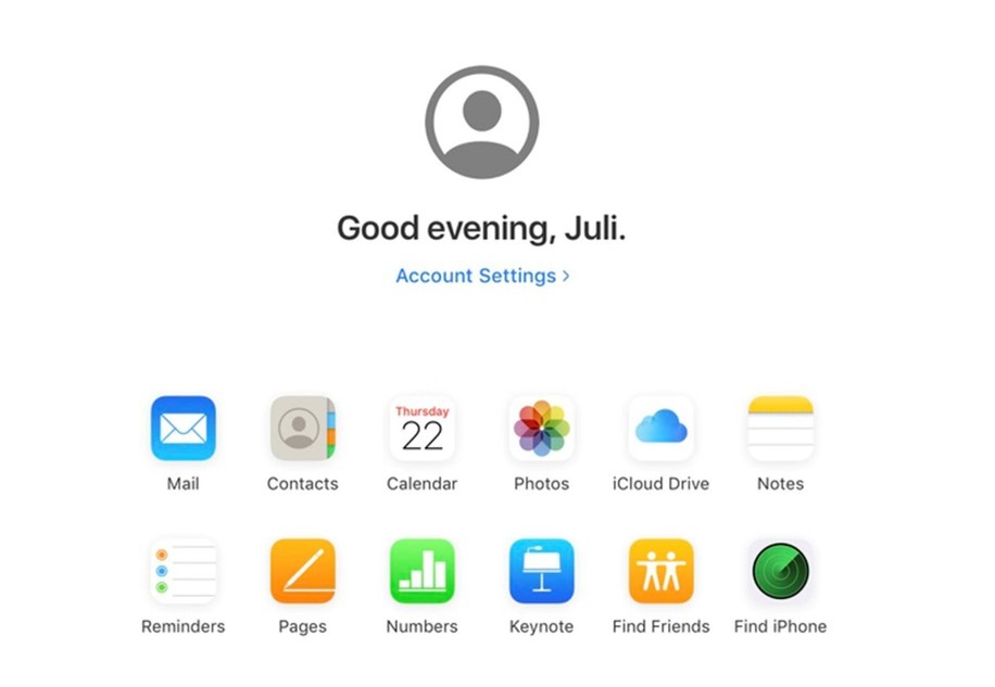 Non c'è nessuna app di messaggi sul sito web di icloud