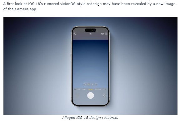 alleged ios 18 design charges that match vision pro operating system