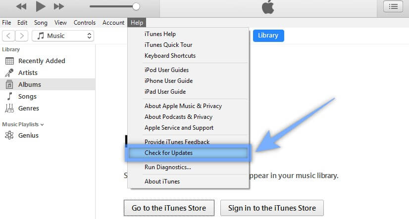 itunes check for updates 