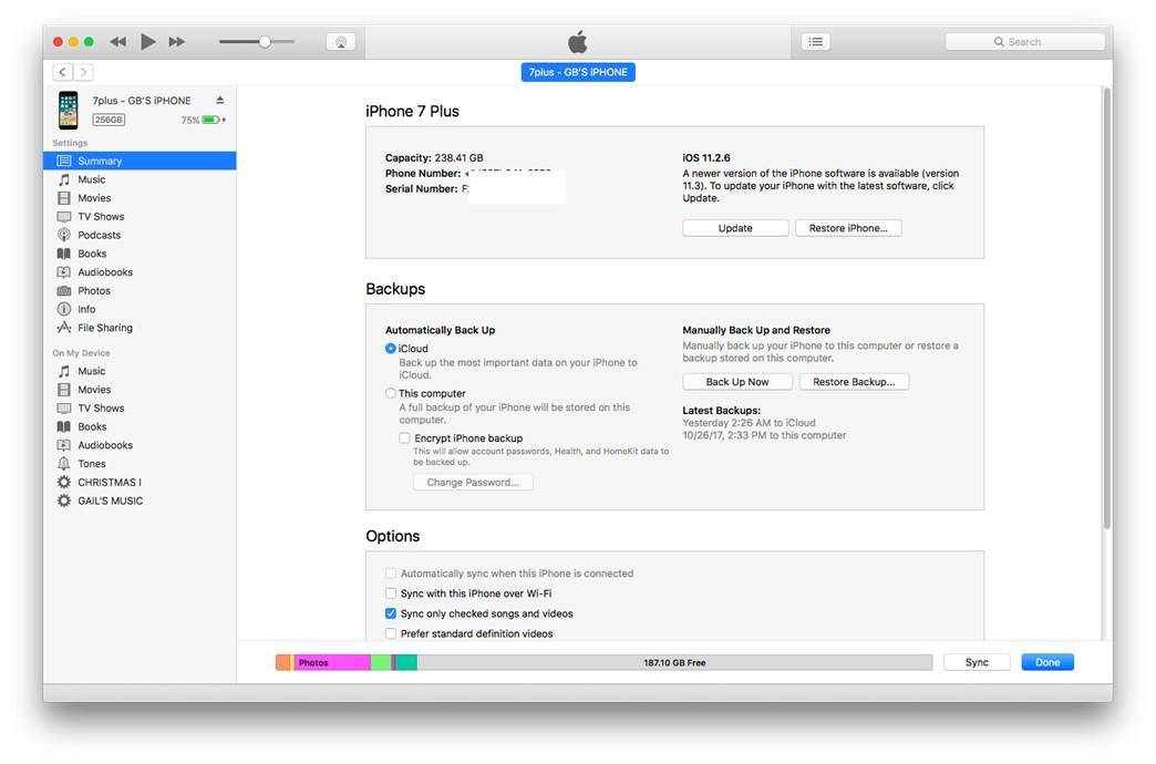 restablecer la configuración del iphone a través de itunes