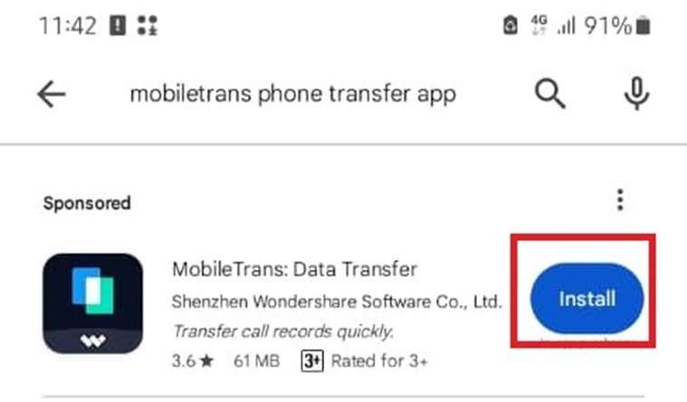 mobiletrans phone to phone transfer option 