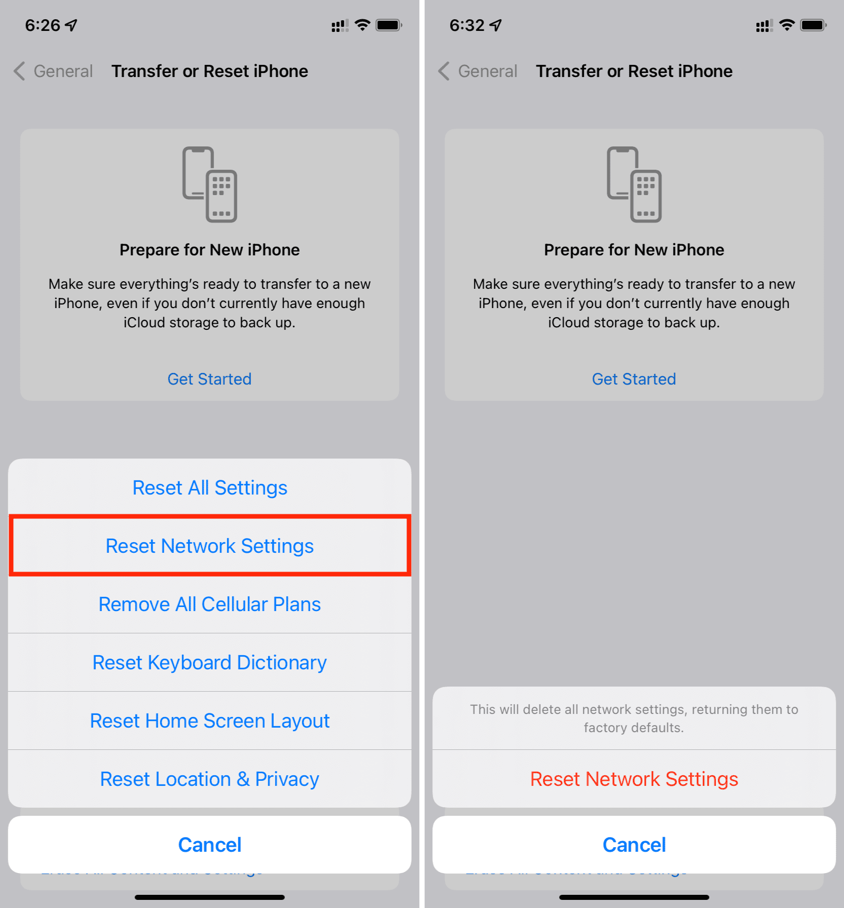 restablecer la configuración de red 