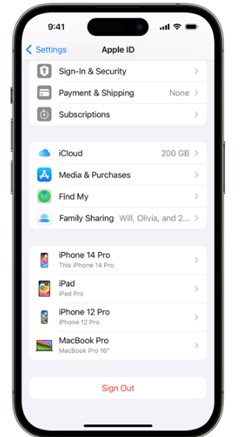 Saia do iCloud e entre novamente para corrigir problemas da conta do iCloud