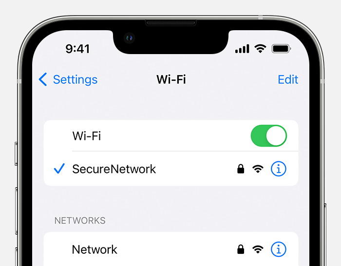 check Wi-Fi on iphone 