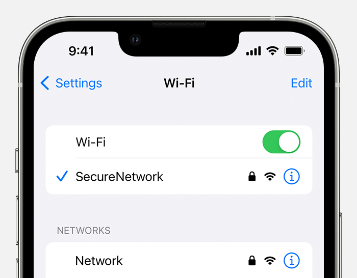 verifique o Wi-Fi no iphone 