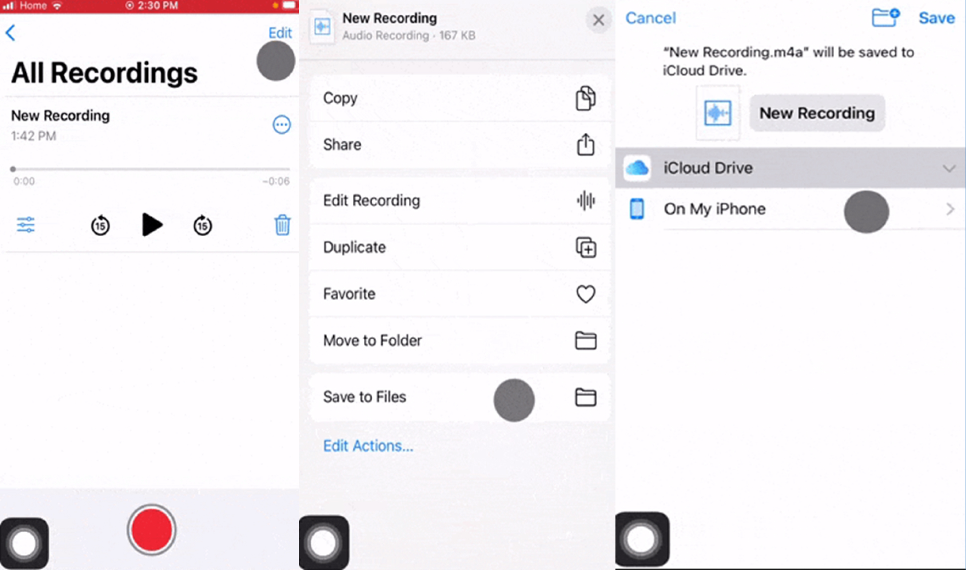 save your voice memos to the icloud drive