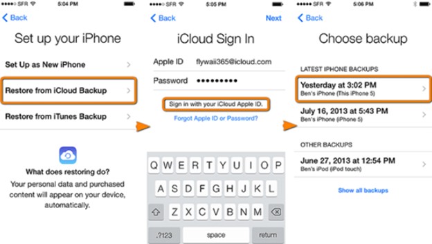 restore a backup for your icloud voice memos