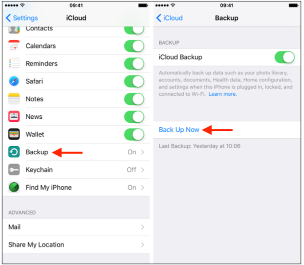 back up using icloud