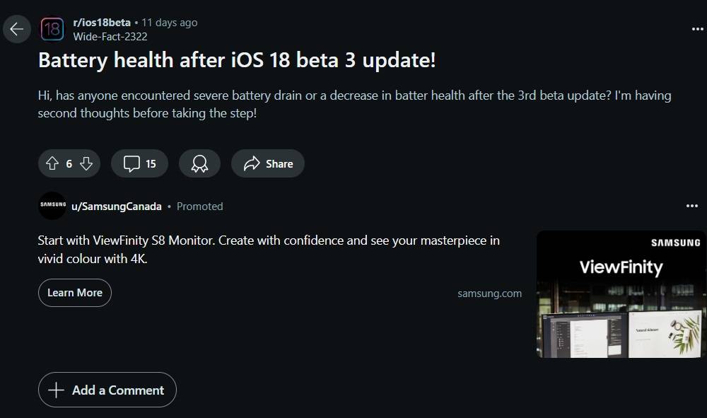 ios 18 update descarga bateria