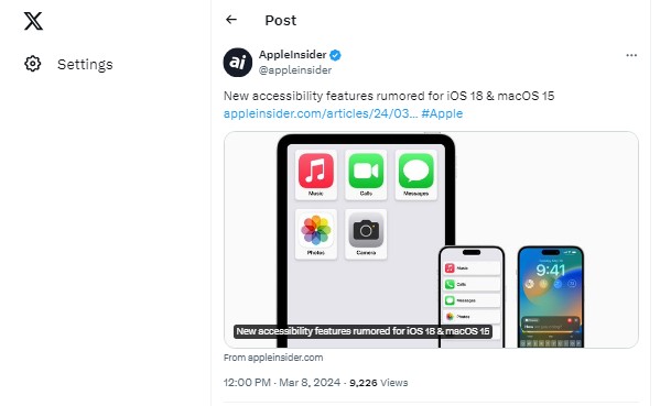 Caratteristiche di accessibilità che si dice vengano fornite con ios 18