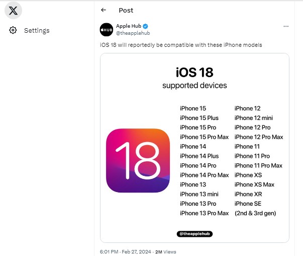 узнайте, какие модели iPhone будут поддерживать новую версию iOS 18