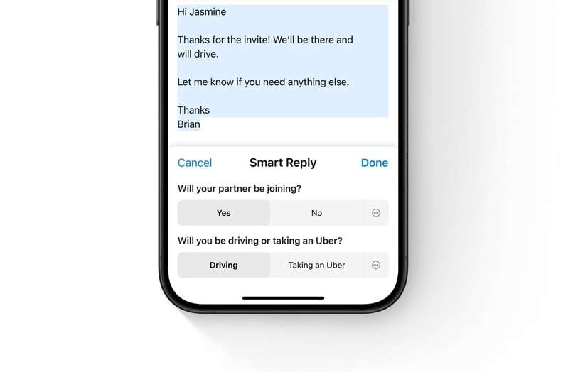 smart replies iphone 16 ai feature