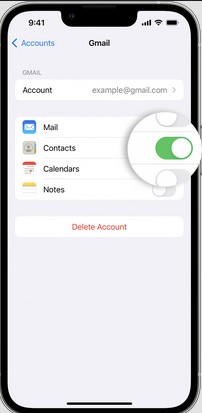 turn contacts on your account to add missing contacts