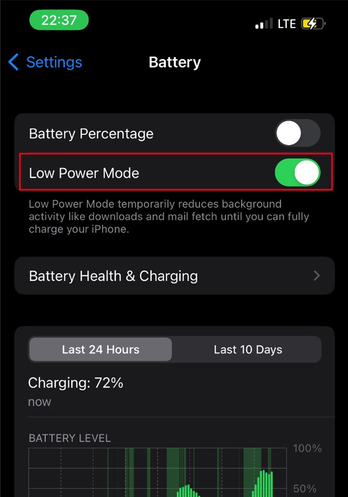 turn off low power mode