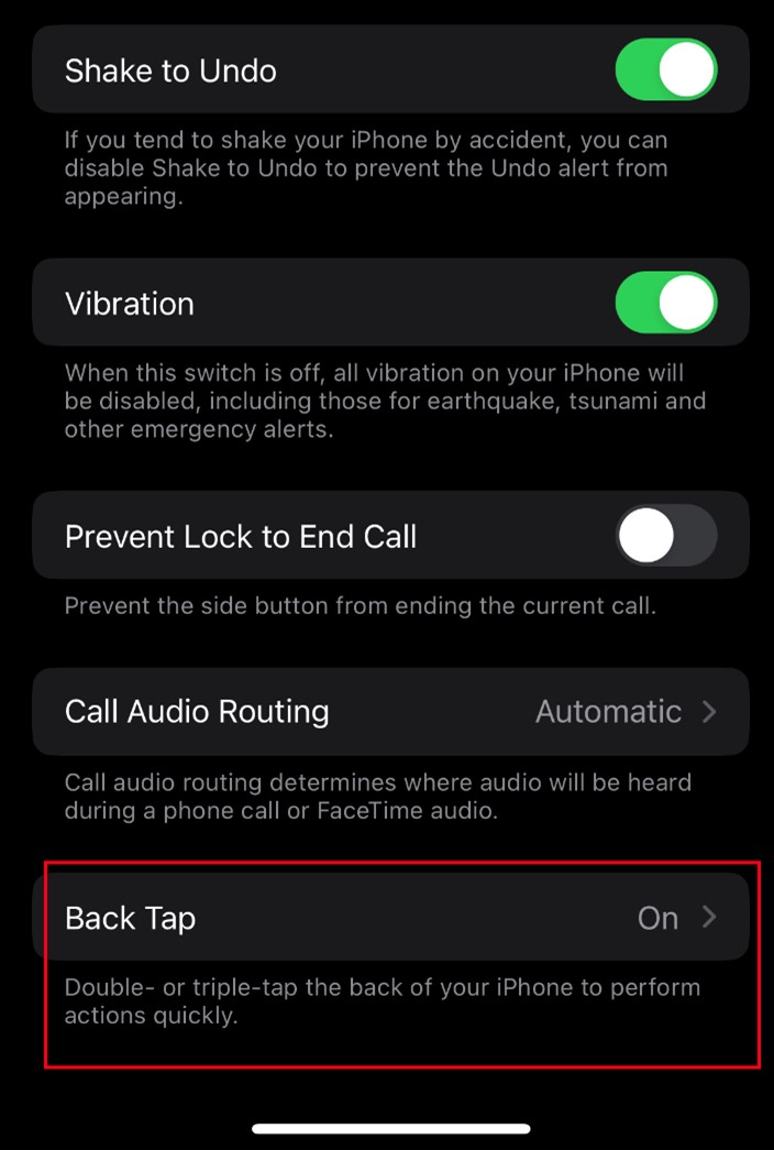 how to wake iphone via the back tap feature when power button is stuck on iphone