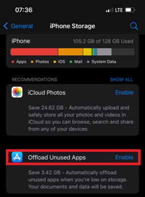 how to offload unused apps on iphone