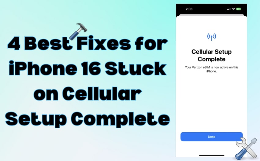 iphone stuck on cellular setup complete