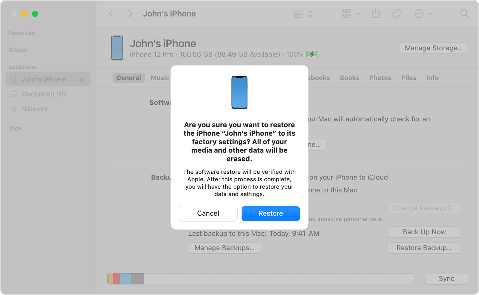 itunes restore iphone 