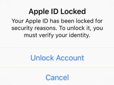 apple id locked error prompt