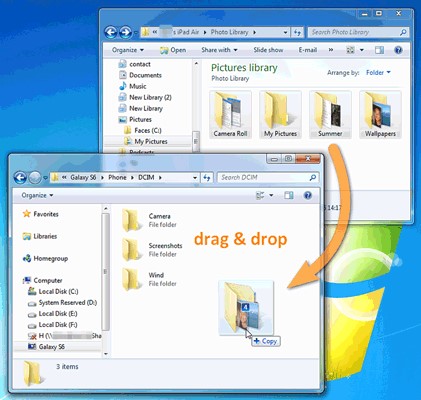 dragging and dropping files
