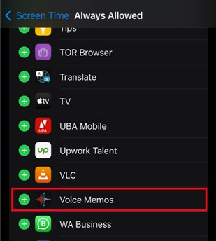 how to allow iphone voice memos