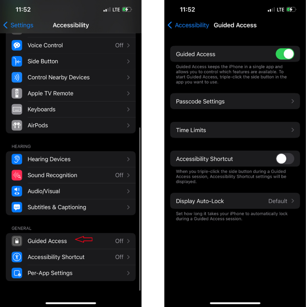 how to access guided access mode on an iphone