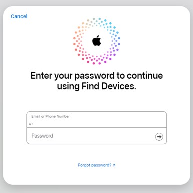 find devices sign-in page on icloud