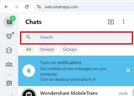 search whatsapp conversation history