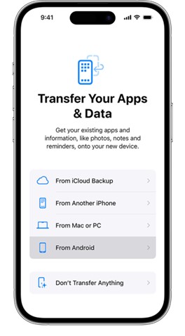 cómo usar move to ios después de la configuración 