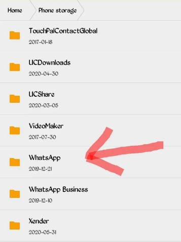 go to phone storage and open the whatsapp folder