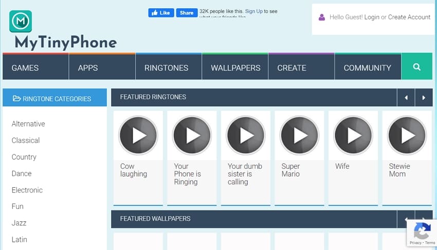 mytinyphone ringtone website