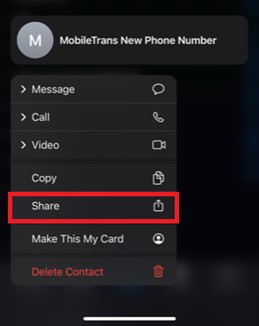 how to share phone numbers to new iphone via airdrop