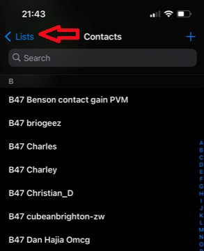 como criar lista de contatos no iphone