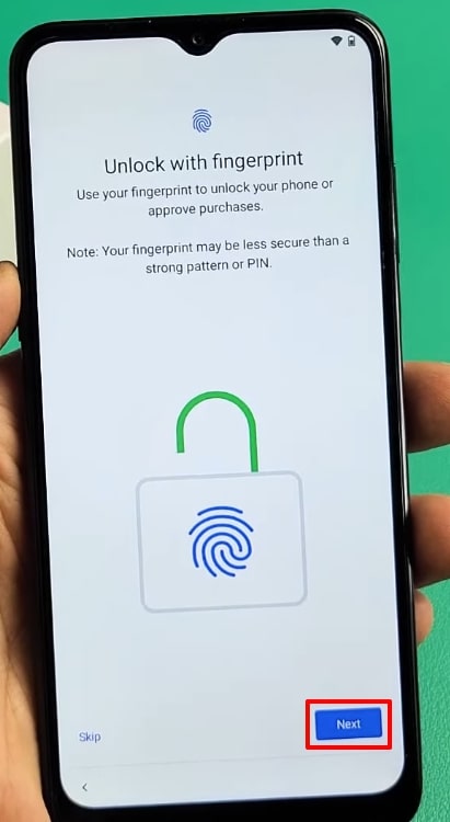 unlock with fingerprint and next 