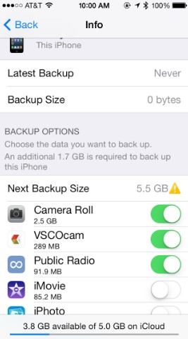 see your next backup size to find out how to fix the icloud storage issue