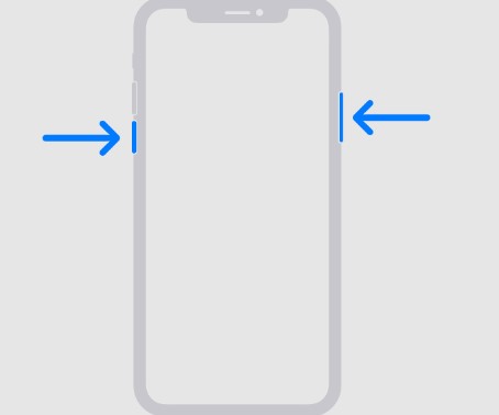 press and hold the power button and volume down button together to restart your iphone