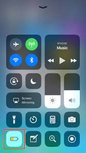 manage the low power mode from the control center on iphone