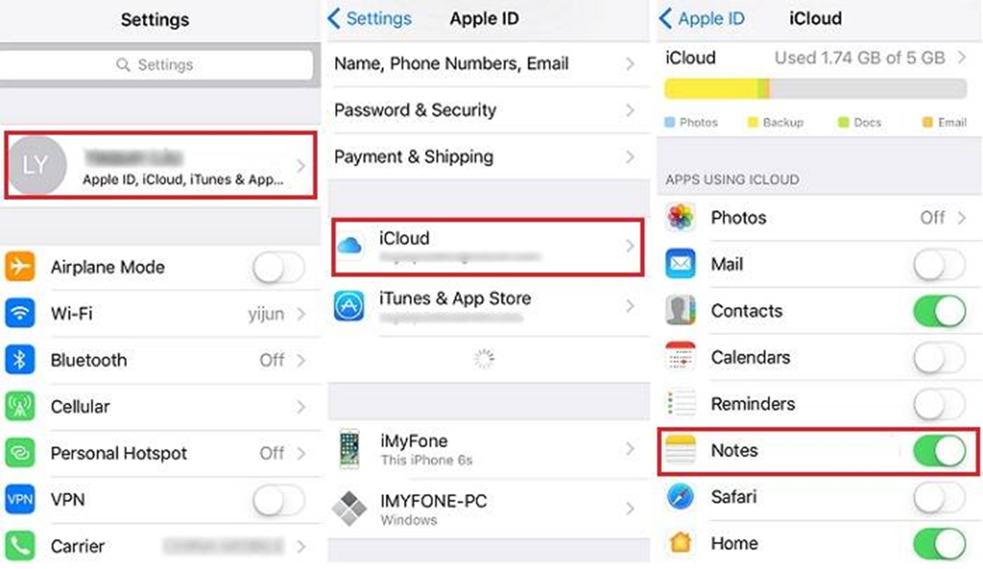 Certifique-se de que a sincronização das Notas no iCloud esteja habilitada no Mac e no iPhone