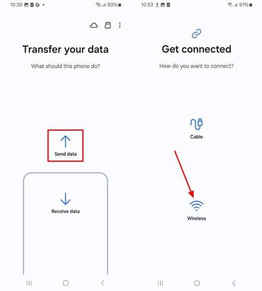 pick send data and wireless icons 