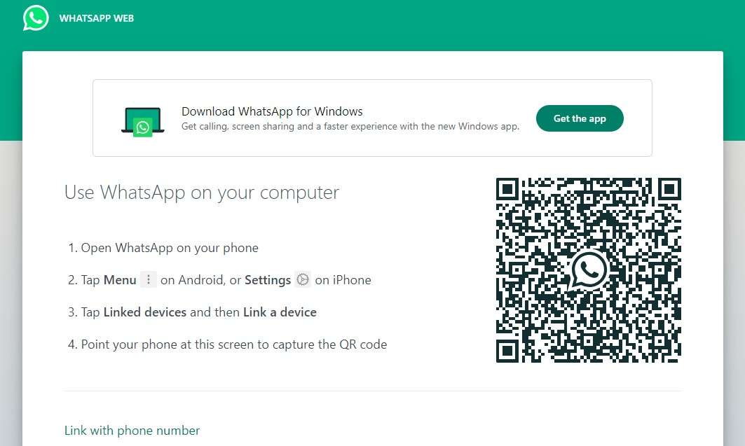 how to access whatsapp web