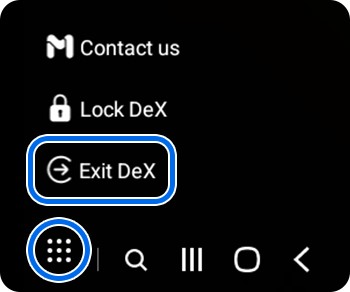 exit the samsung dex screen to access whatsapp messages